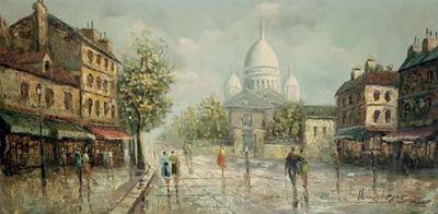 marie kroyer Montmartre sous la pluie Germany oil painting art